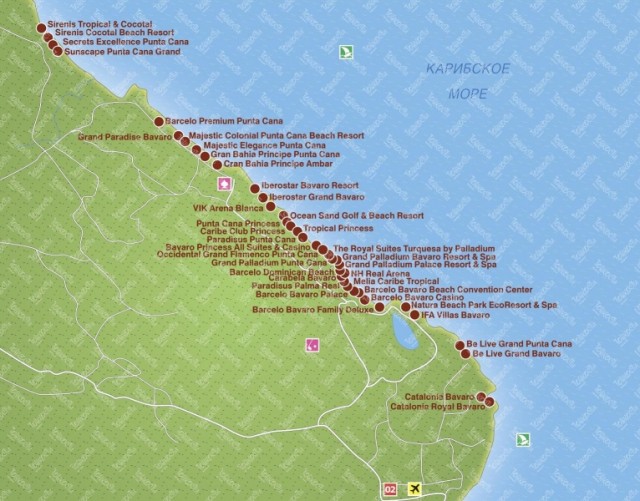 Пунта Кана на карте